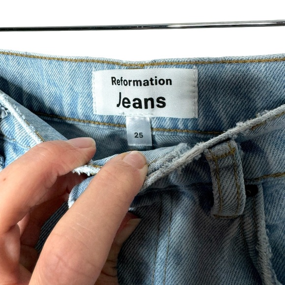 Reformation | Cynthia High Rise Patch Jeans in Tahoe 25 - Picture 4 of 11